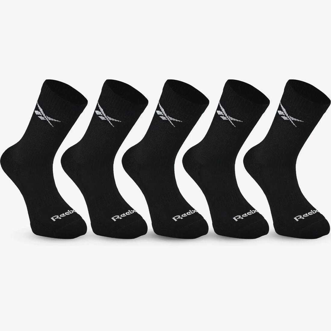 Chaussettes de fitness hautes adultes, noir, lot de 5 paires
