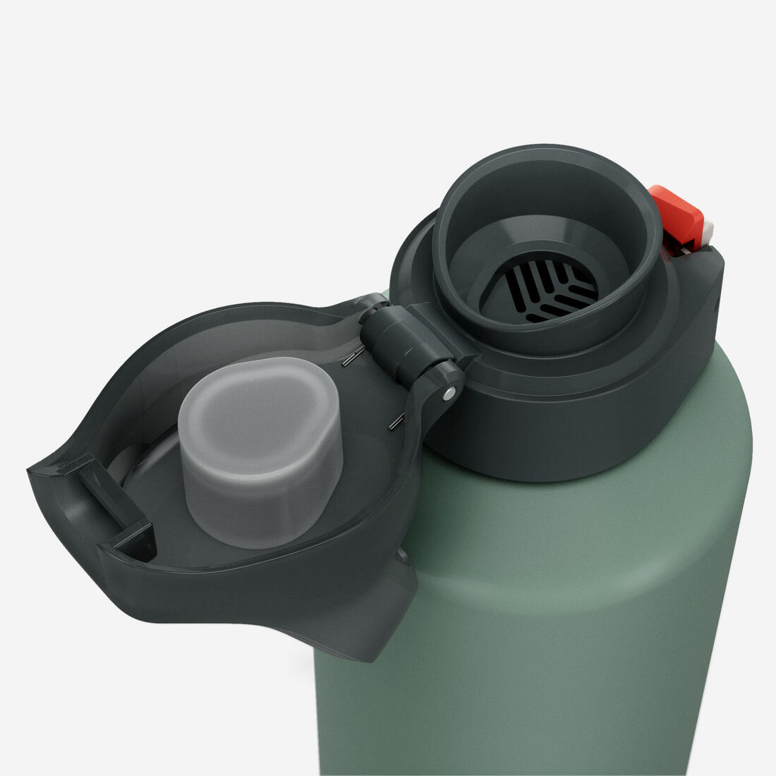 Gourde alu 1L avec bouchon instantané, composée à 100% d’alu recyclé