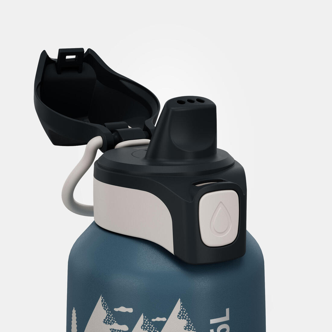 Gourde inox enfant 0,6L avec bouchon instantané, composée à 75% d'acier recyclé