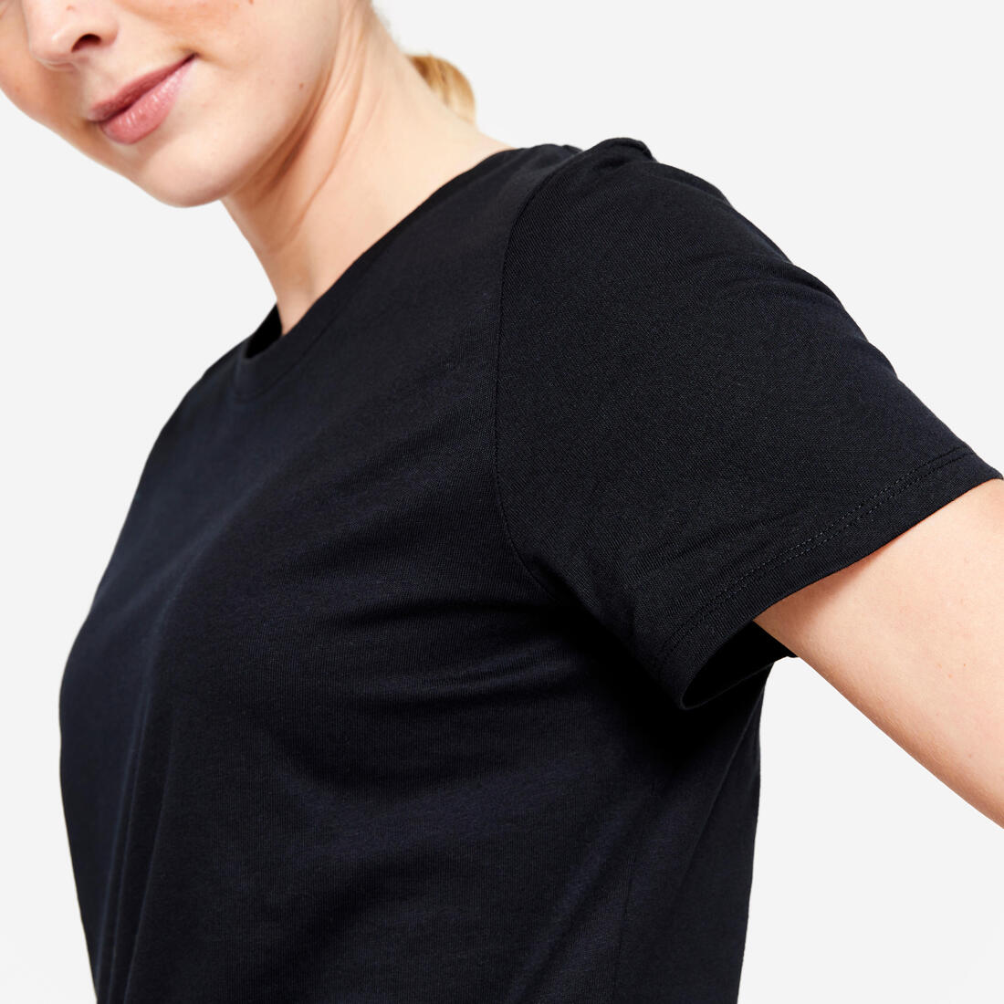 Tee-shirt en coton col rond femme