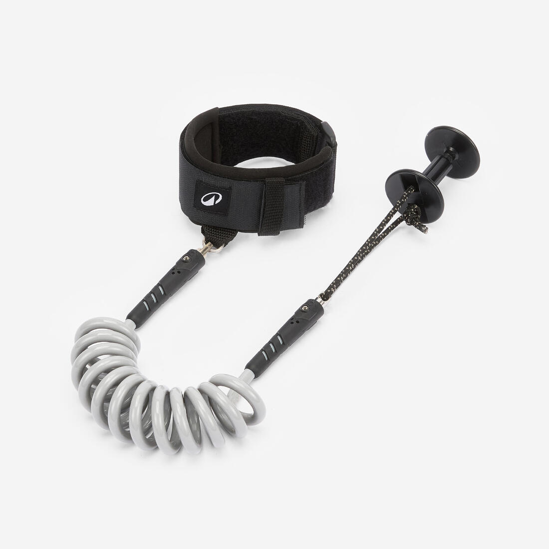 Leash bodyboard 500 gris 2 en 1 poignet biceps. Plug inclus
