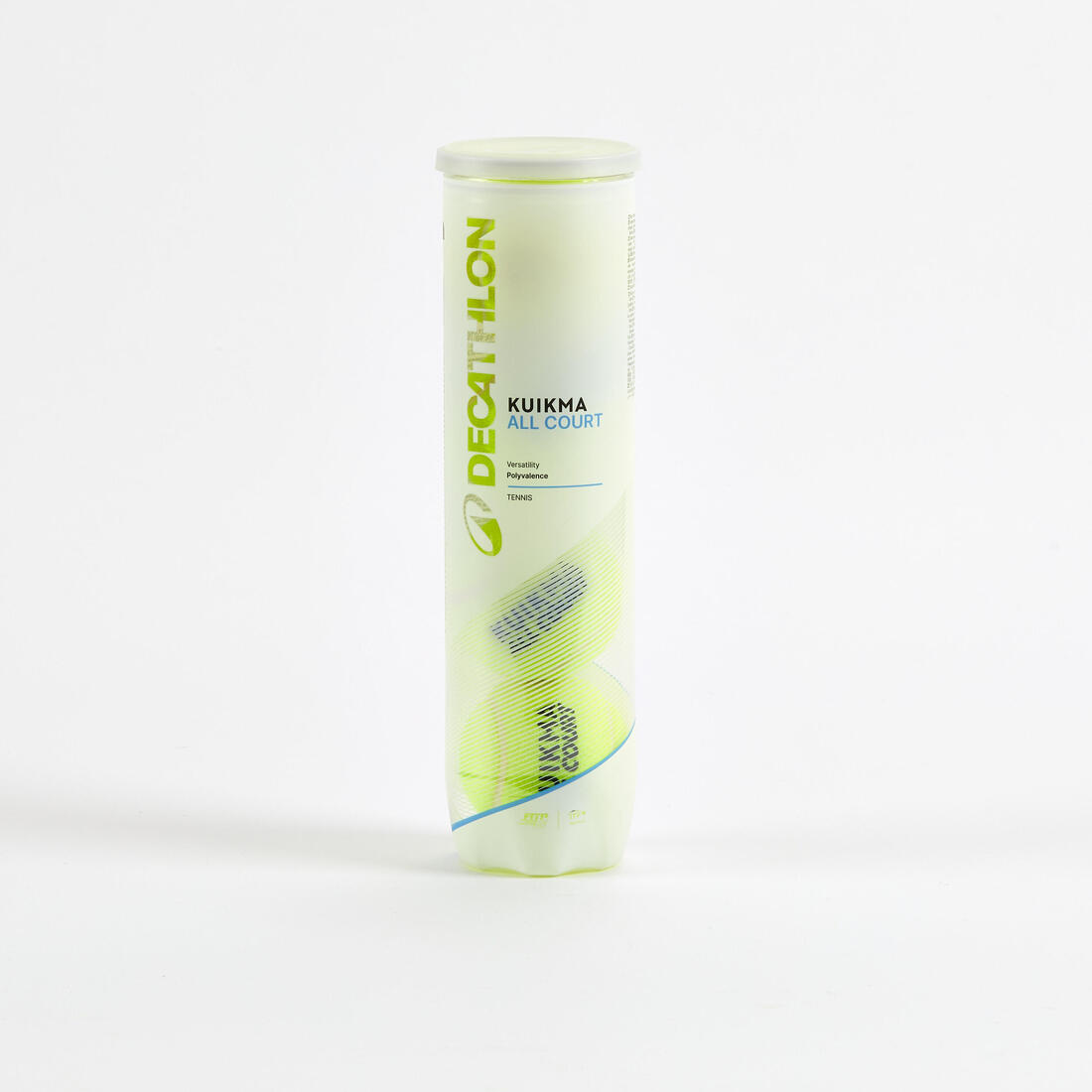 Balle de tennis polyvalente entrainement tube de 4, Kuikma All Court