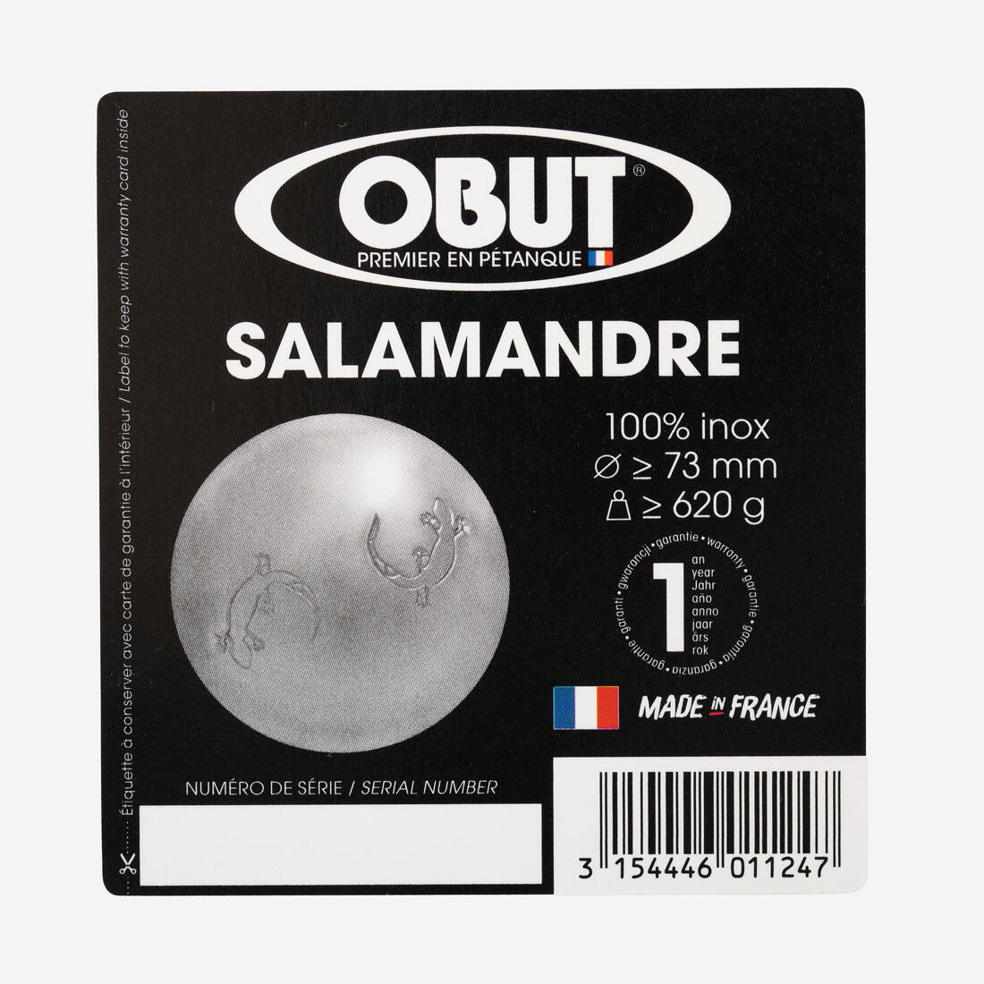 BOULES DE PETANQUE LOISIR INOX OBUT SALAMANDRE