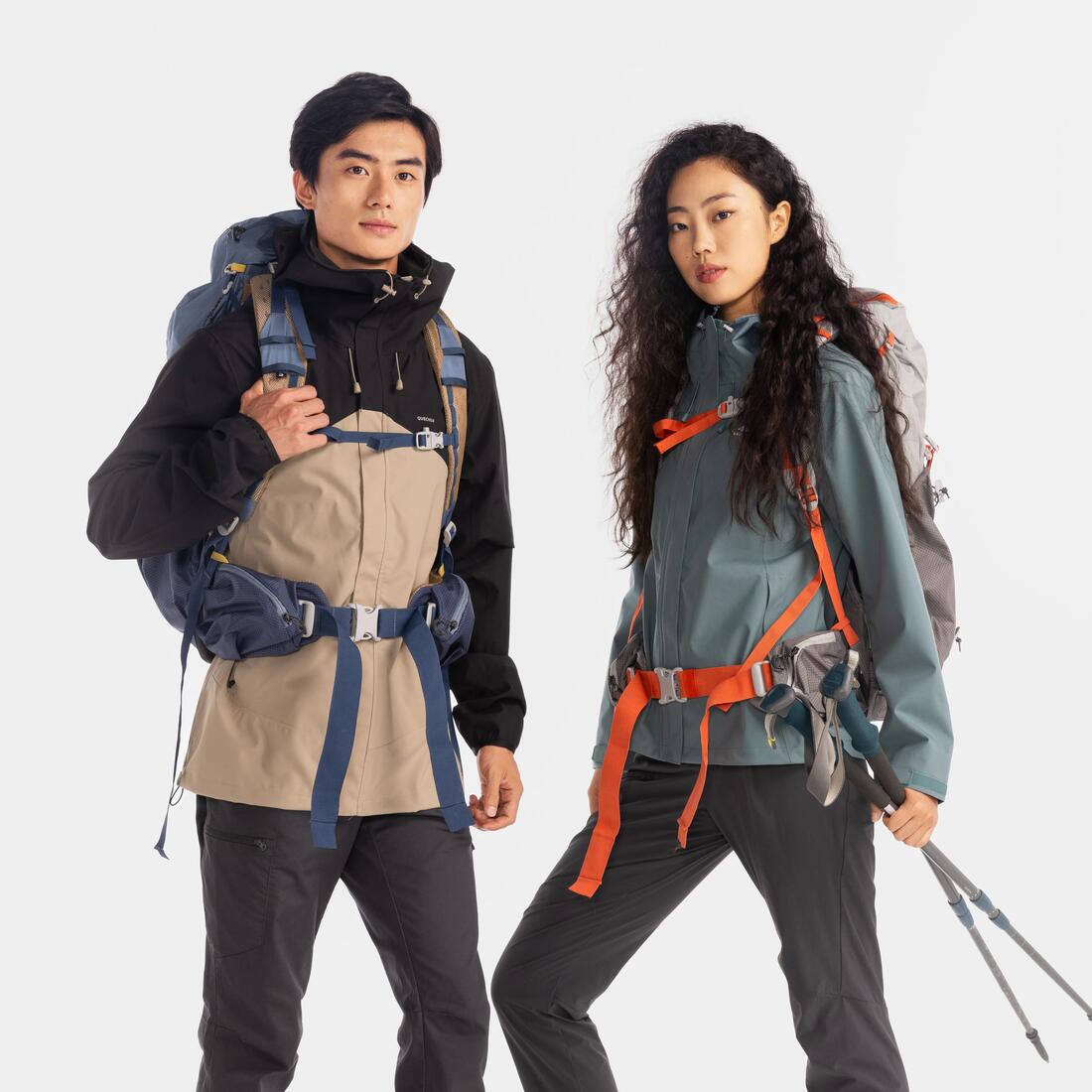 Veste de randonnée imperméable et légère homme, MH100 bleu foncé