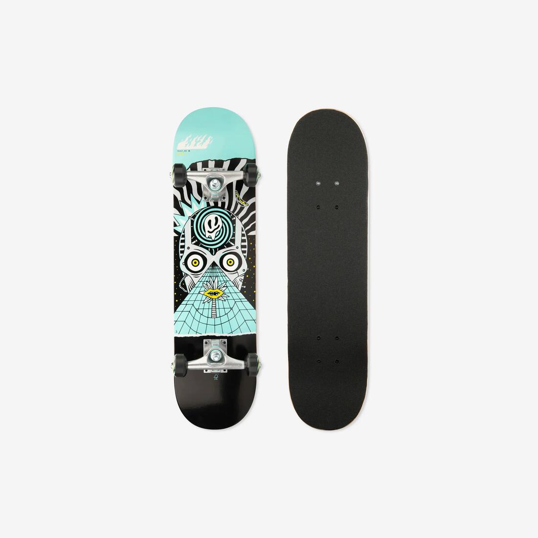 PLANCHE DE SKATE ENFANT 8 - 12 ANS CP100 MID GEOMETRIC TAILLE 7.6"