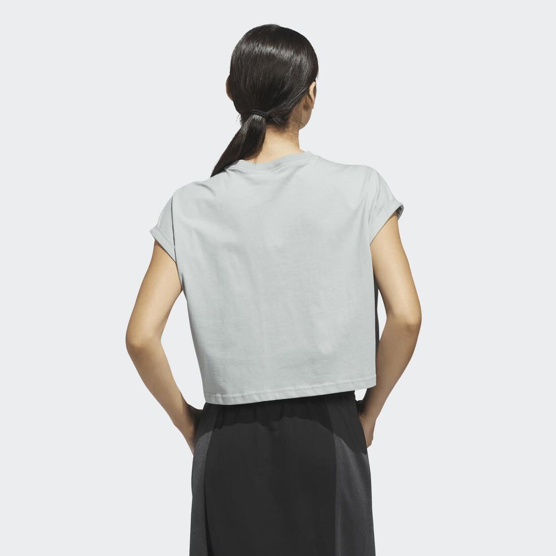 Tee-shirt crop femme Adidas, noir