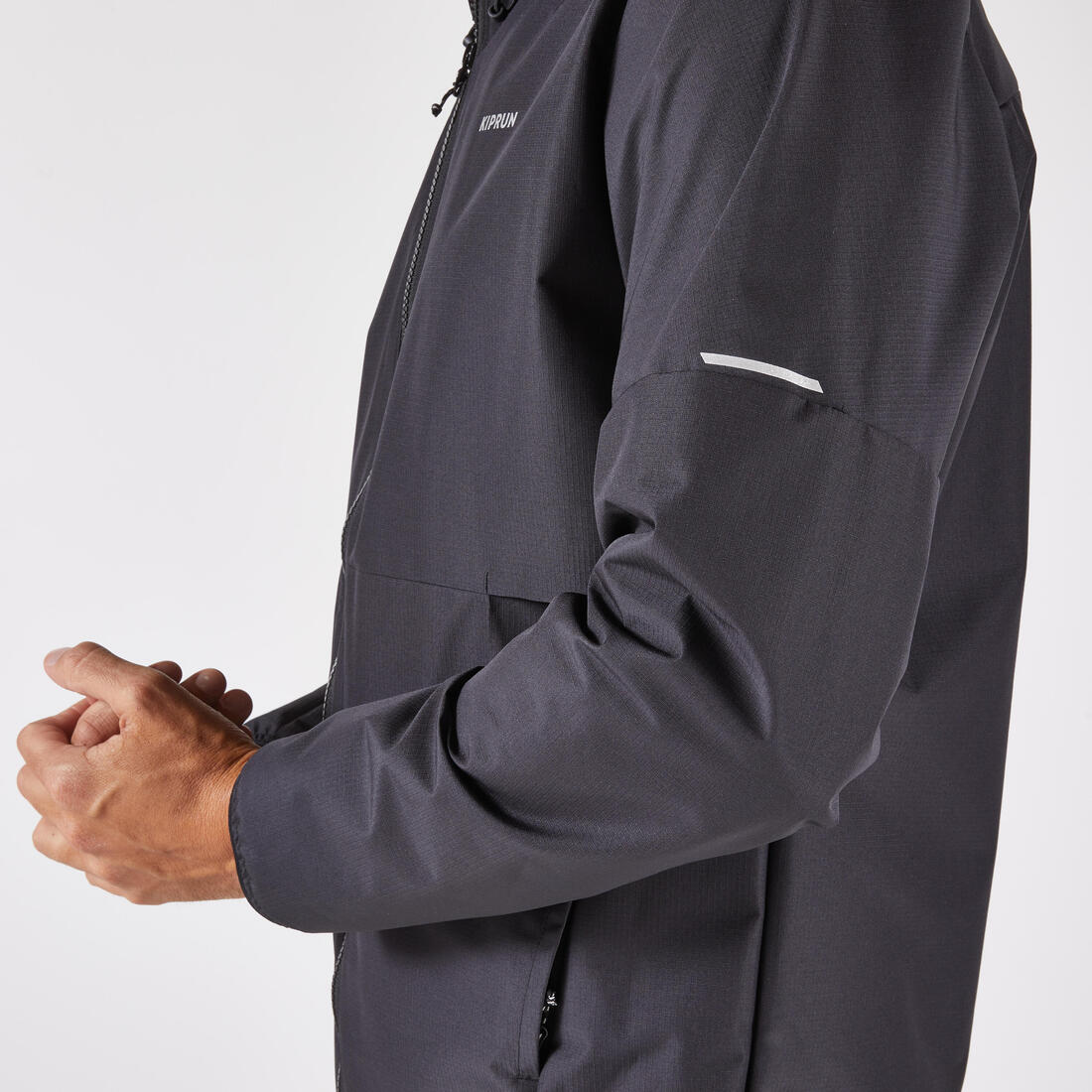 Veste imperméable run 100 homme noire