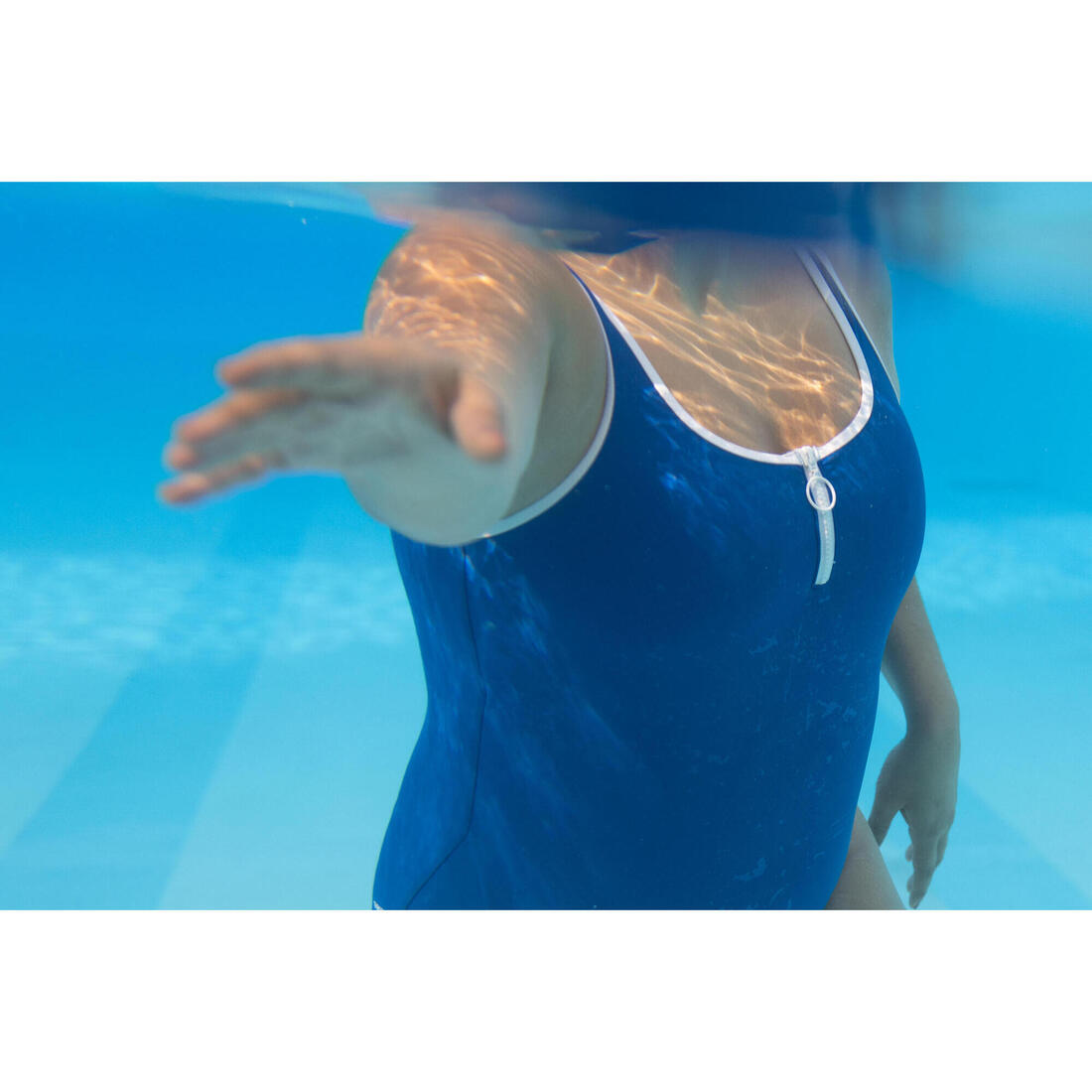 Maillot de bain 1 pièce natation loisirs femme, Heva Joy zip