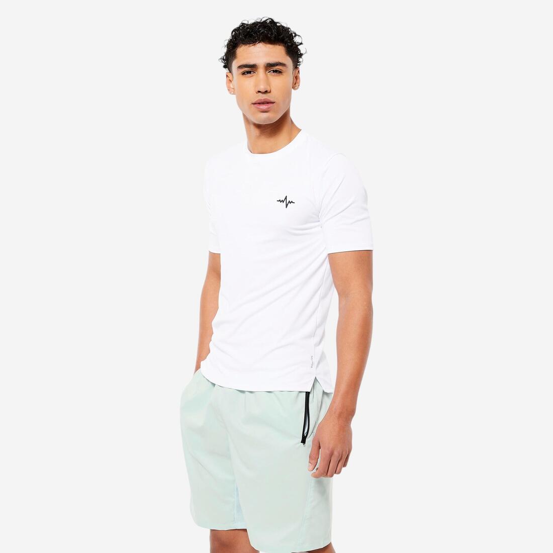 T-shirt de fitness manches courtes respirant col rond homme
