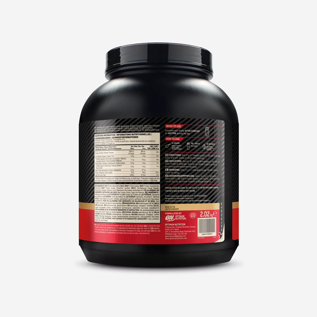 Protéine 100% whey double chocolat, Gold Standard 2,015kg