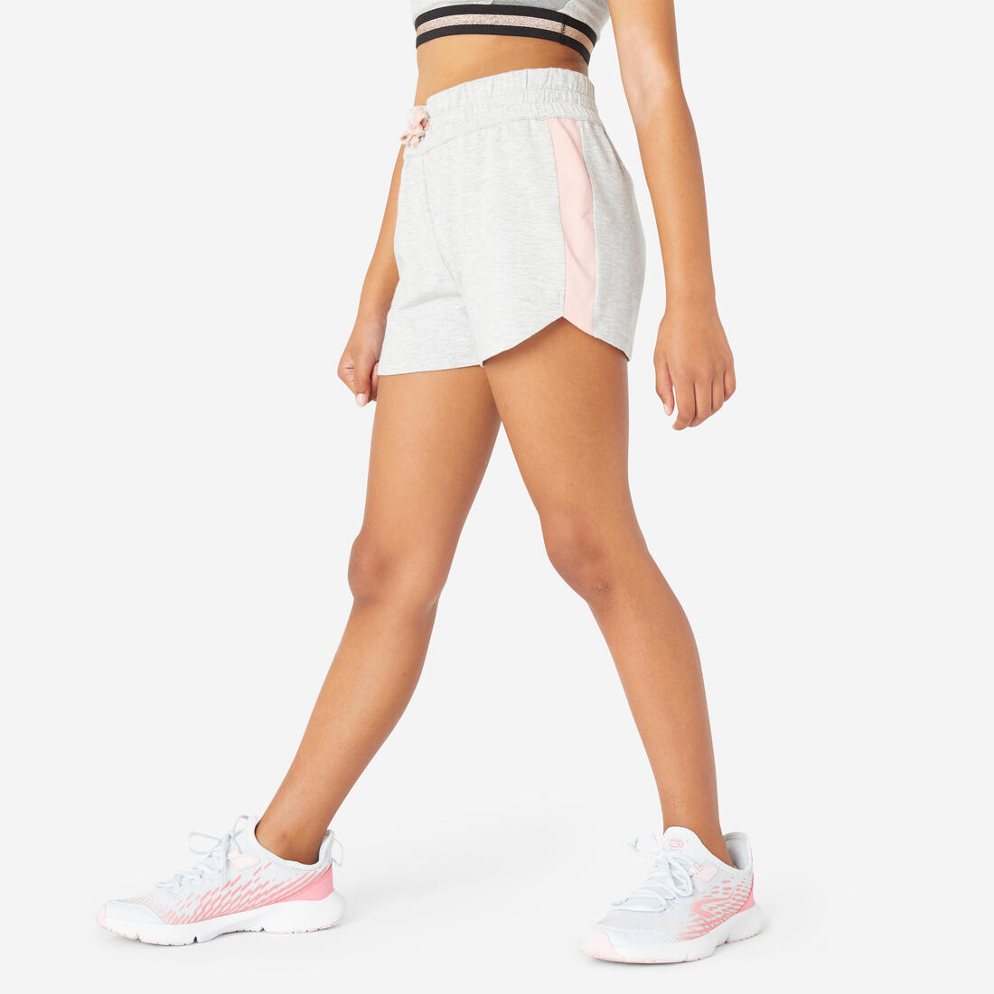 Short multisport coton fille – gris