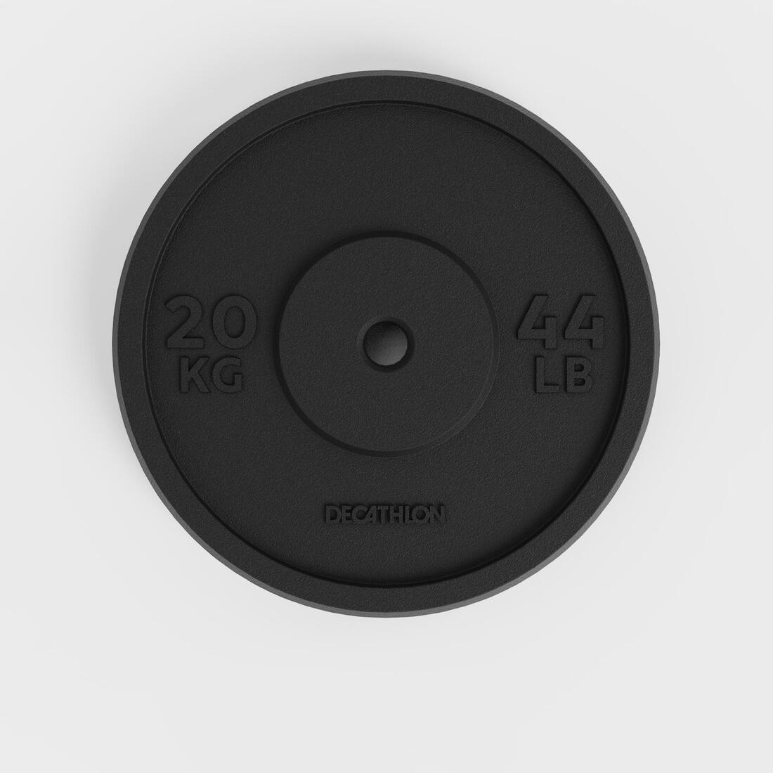 Disque de musculation fonte 20kg 28mm, disque de fonte en partie recyclée