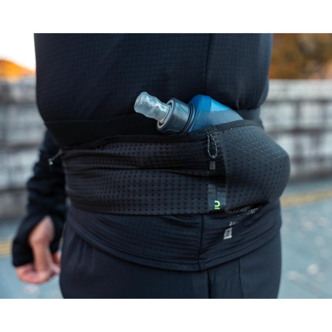 Ceinture hydratation de running porte flasques noire