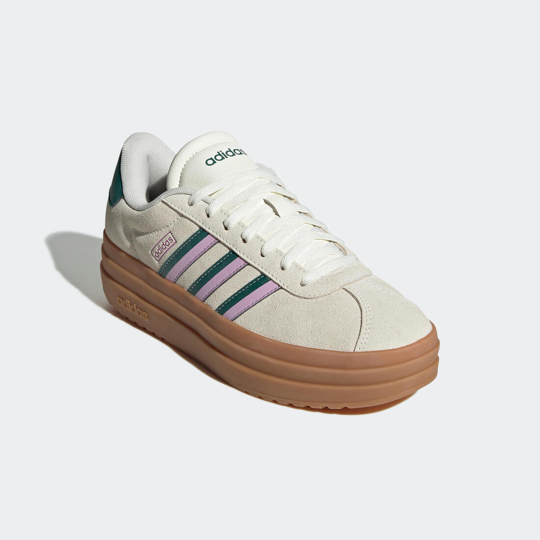Baskets femme, vl court bold, blanc cassé et bleu gomme