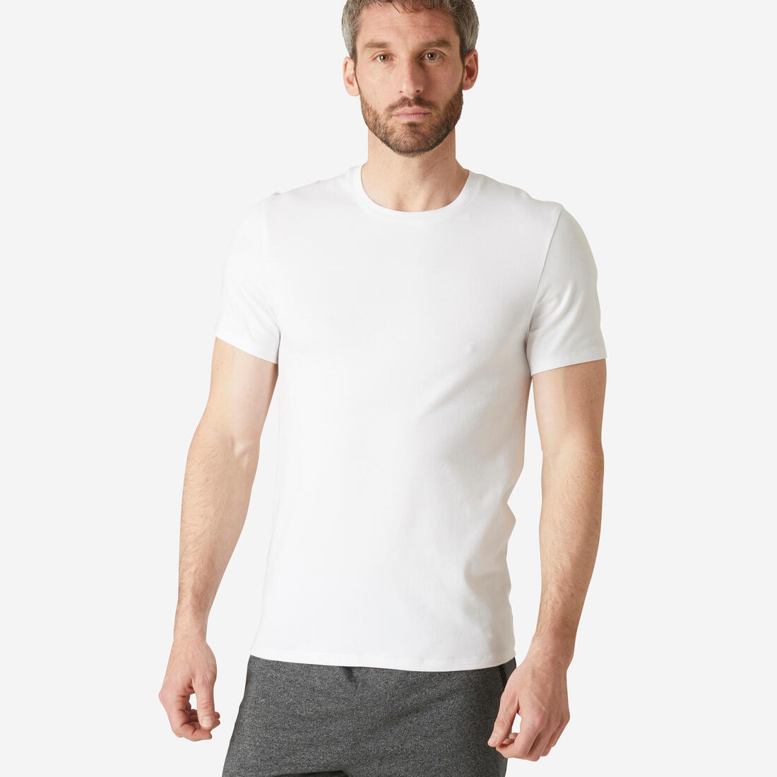 T-shirt slim en coton Homme – blanc ultra