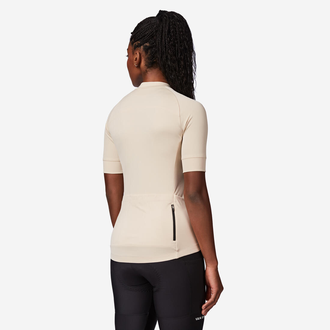 Maillot manches courtes de vélo de route femme - Discover beige