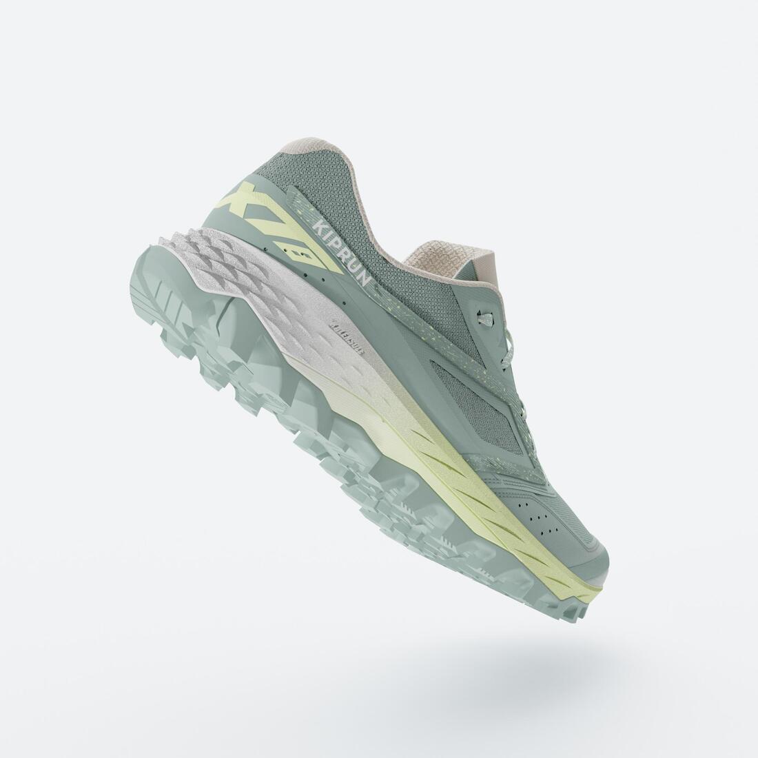 Chaussures de running trail femme, Kiprun xt8, vert jaune