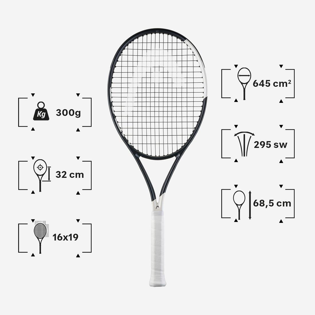 Raquette de tennis adulte 300g, Head Speed MP 2026 Noir Blanc