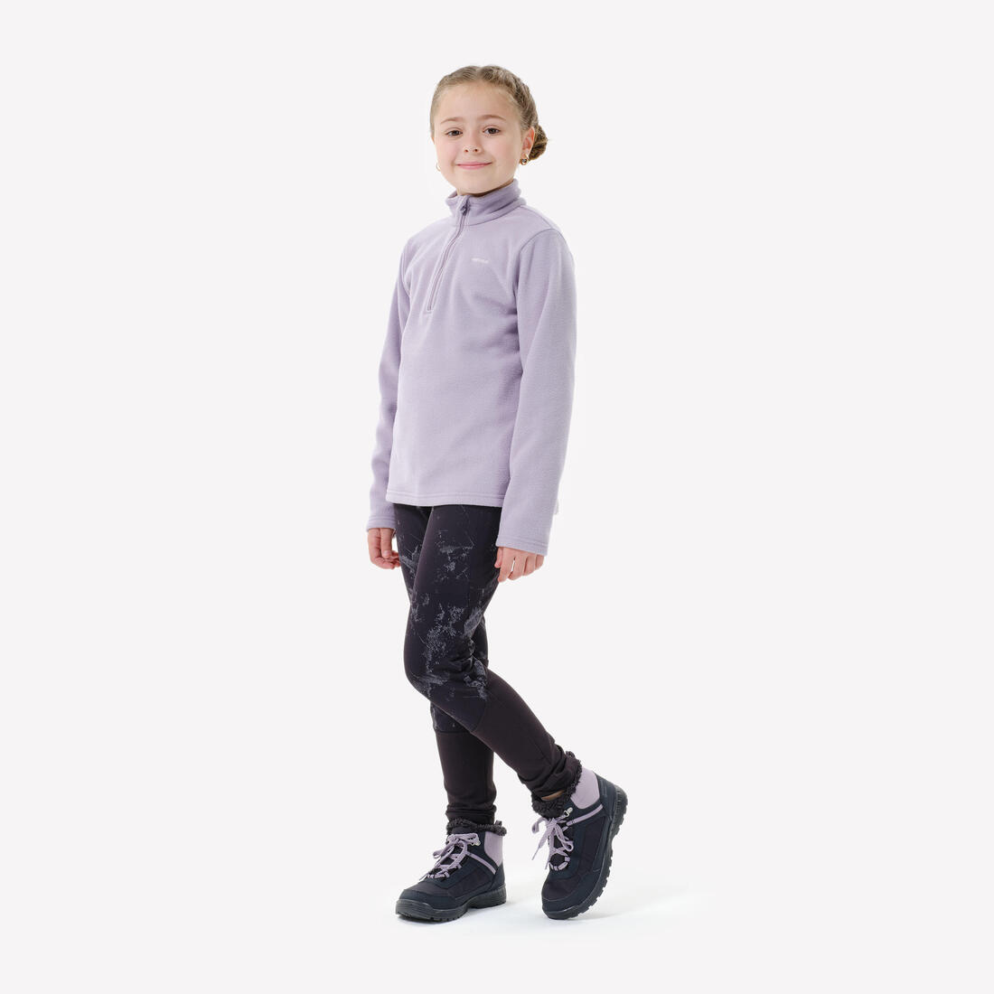 Polaire de randonnée enfant 7-15 ans, MH100 demi zip