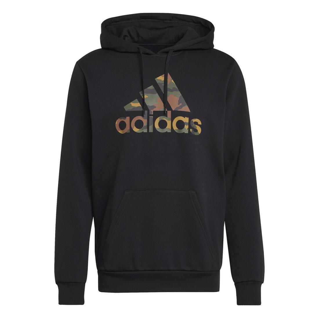 SWEAT-SHIRT A CAPUCHE CAMO DE FITNESS SOFT TRAINING ADIDAS HOMME NOIR