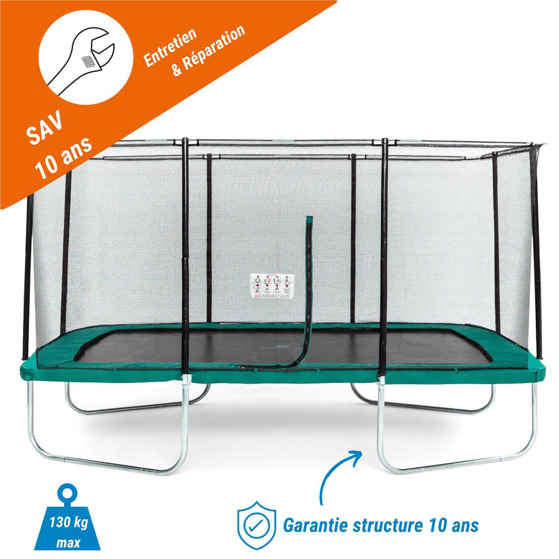 Trampoline rectangulaire 520 avec filet de protection
