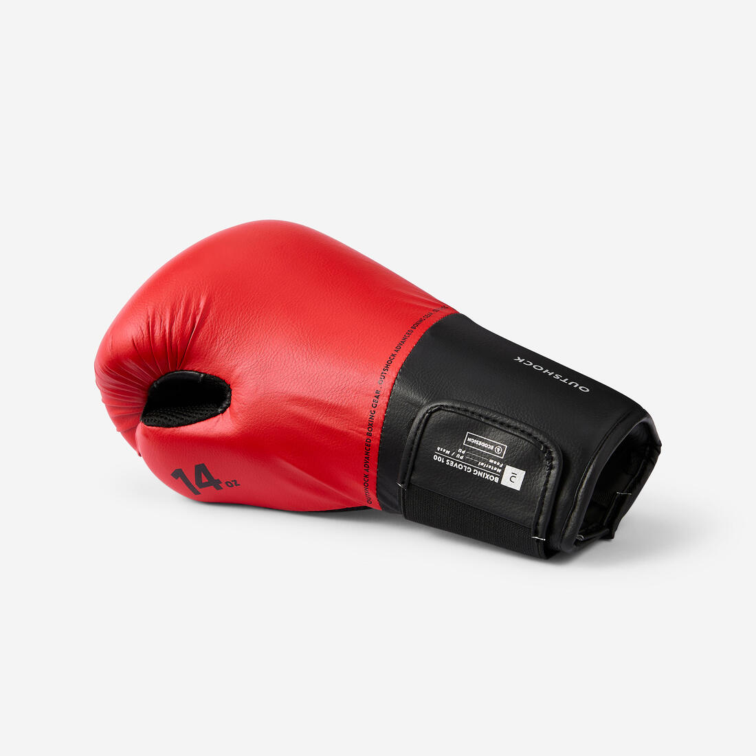 Gants de boxe training pour débutant adulte, rouge et noir