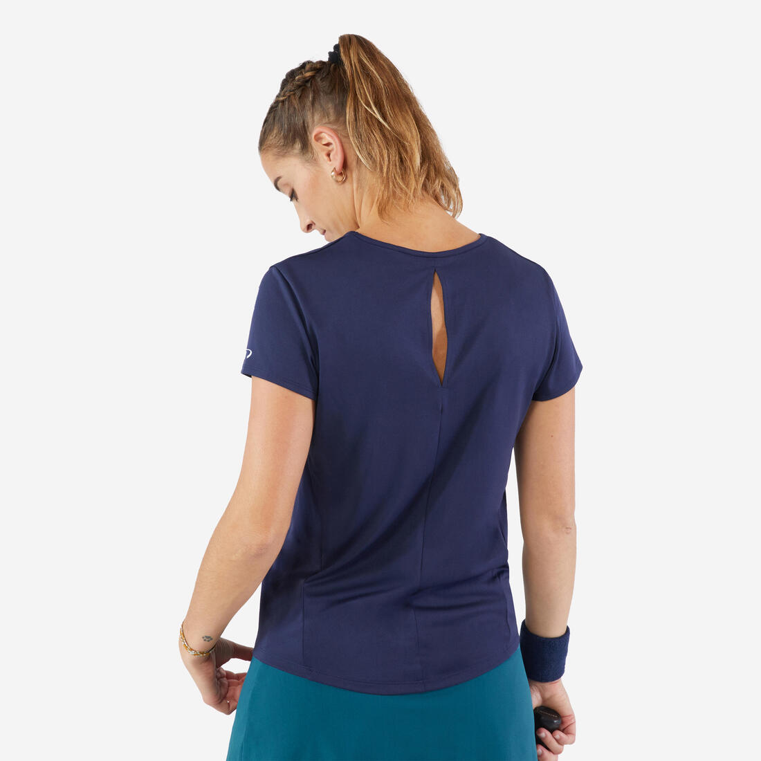 T-Shirt tennis col rond dry femme -  Essentiel 100