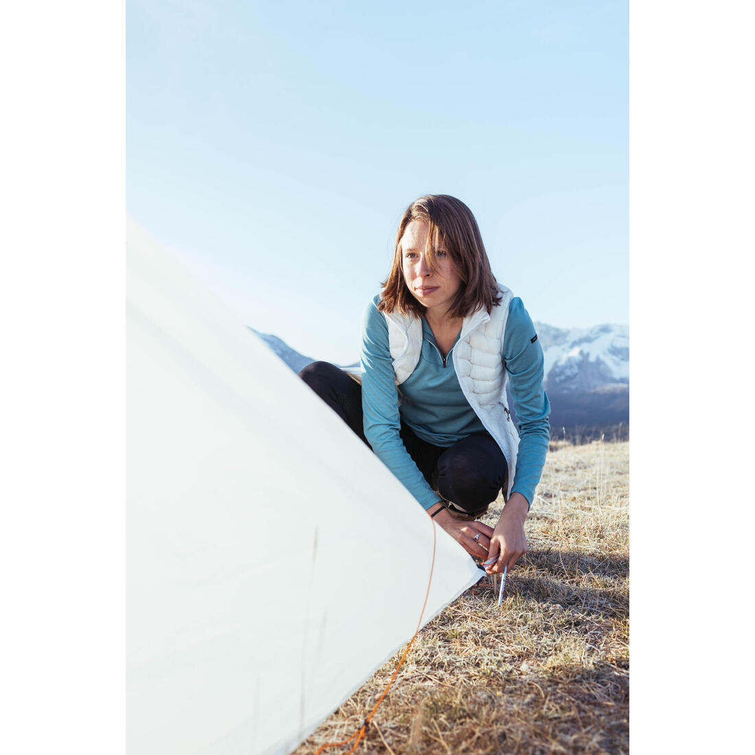 Doudoune sans manche en duvet de trek montagne - MT100 - femme