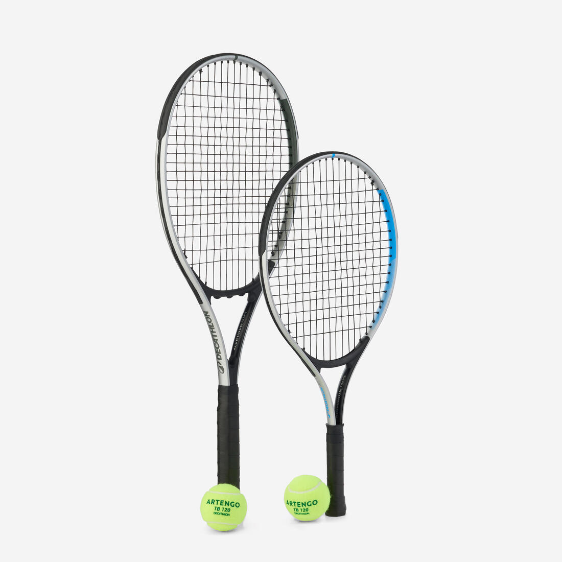 Set 2 raquettes de tennis adulte et enfant, Set family essential bleu