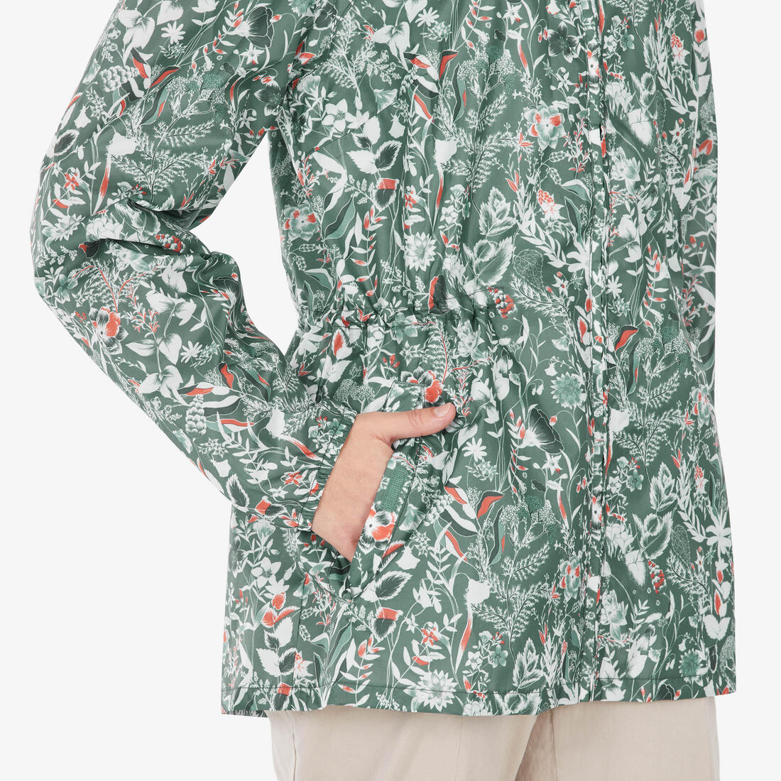 Veste de randonnée déperlante coupe-vent femme, Raincut Full Zip