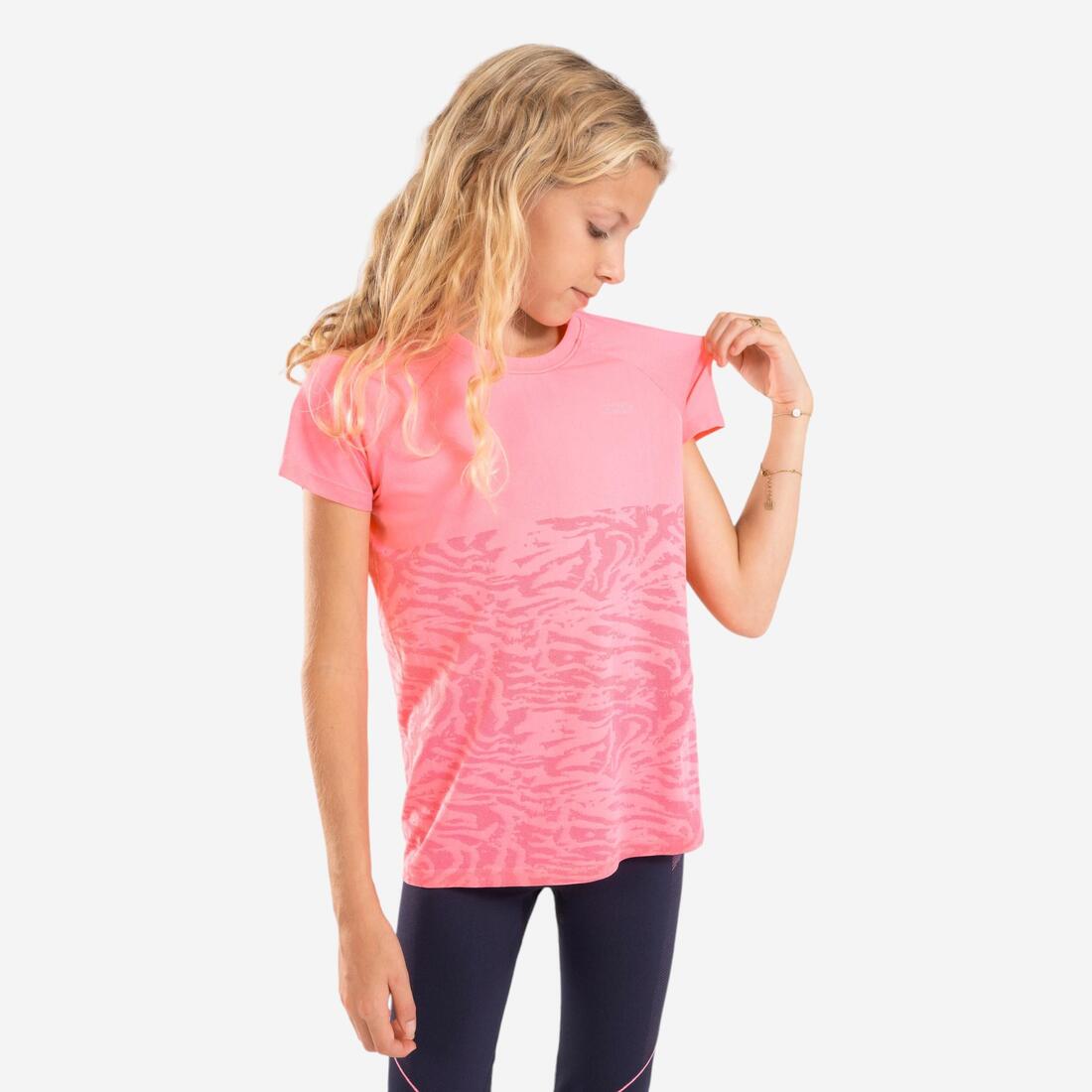 T-Shirt running sans couture Fille - KIPRUN CARE 900 rose