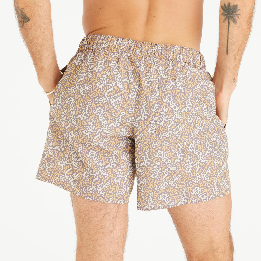 Boardshort surf 100 15" POPSTRIPE BLUE