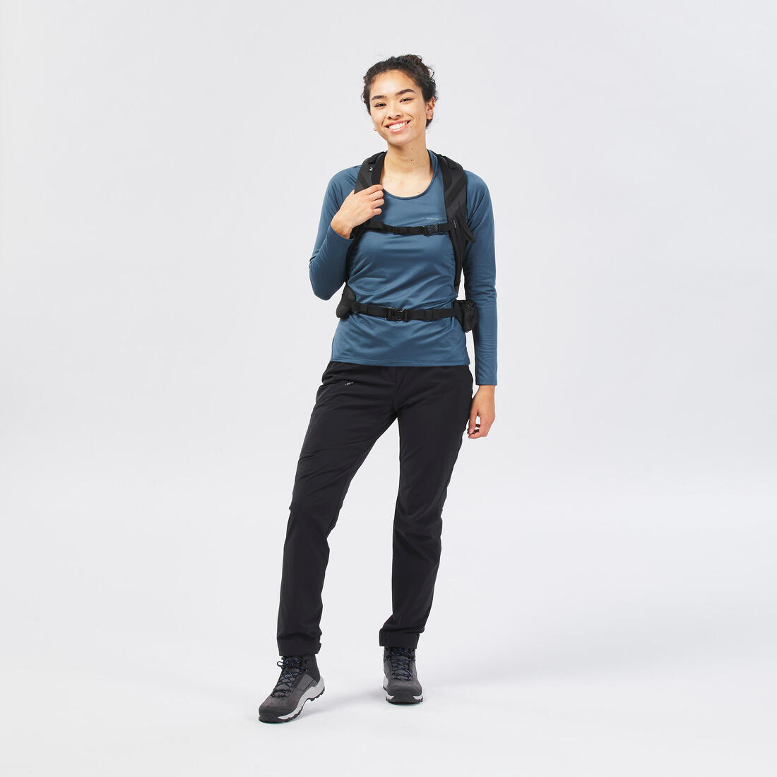 Pantalon de randonnée montagne - MH500 - noir - Femme
