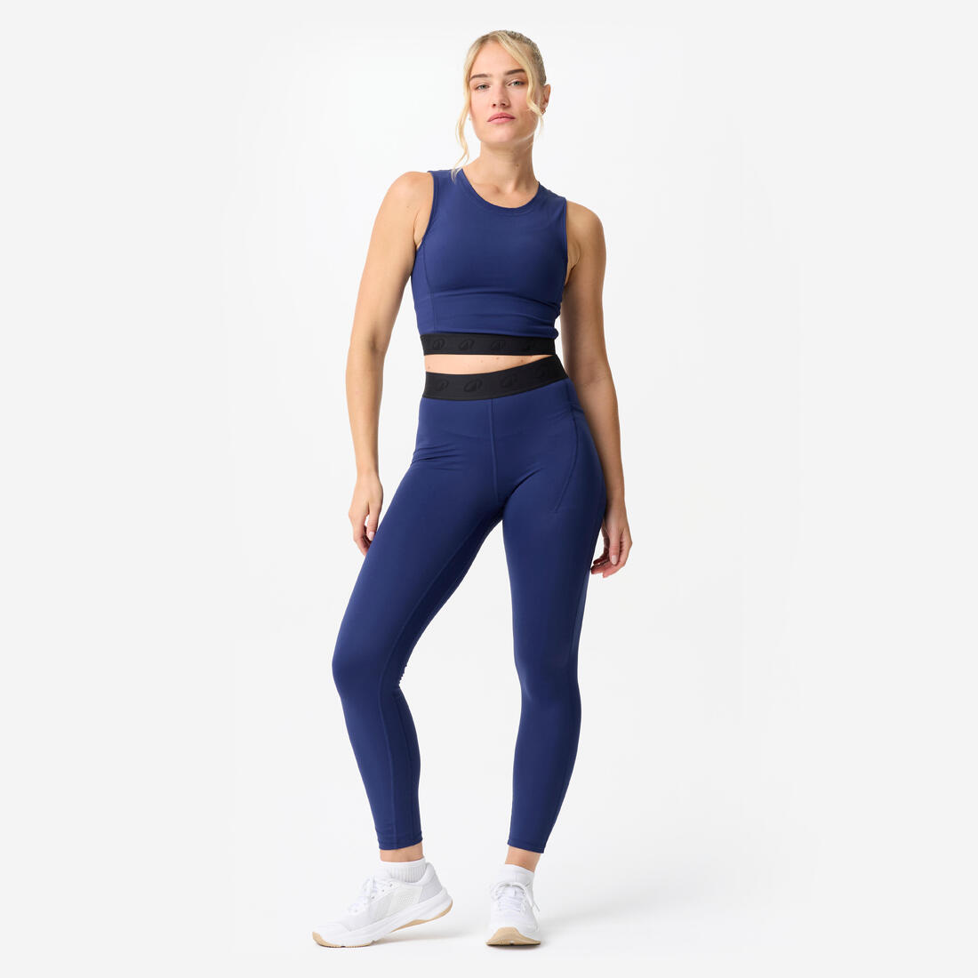 T-shirt crop top de sport élastique à la taille femme