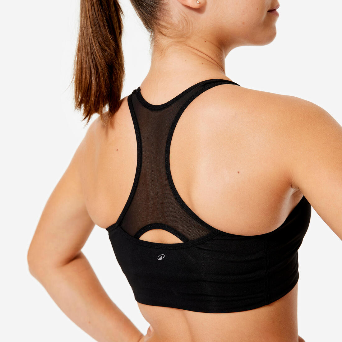 Brassiere gym noire fille 500