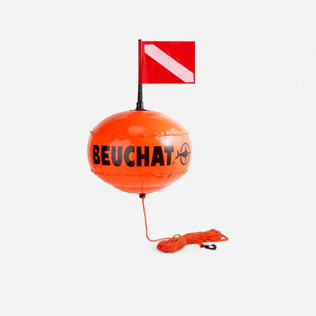 Bouée de signalisation de surface gonflable ronde pour la chasse sous-marine – orange