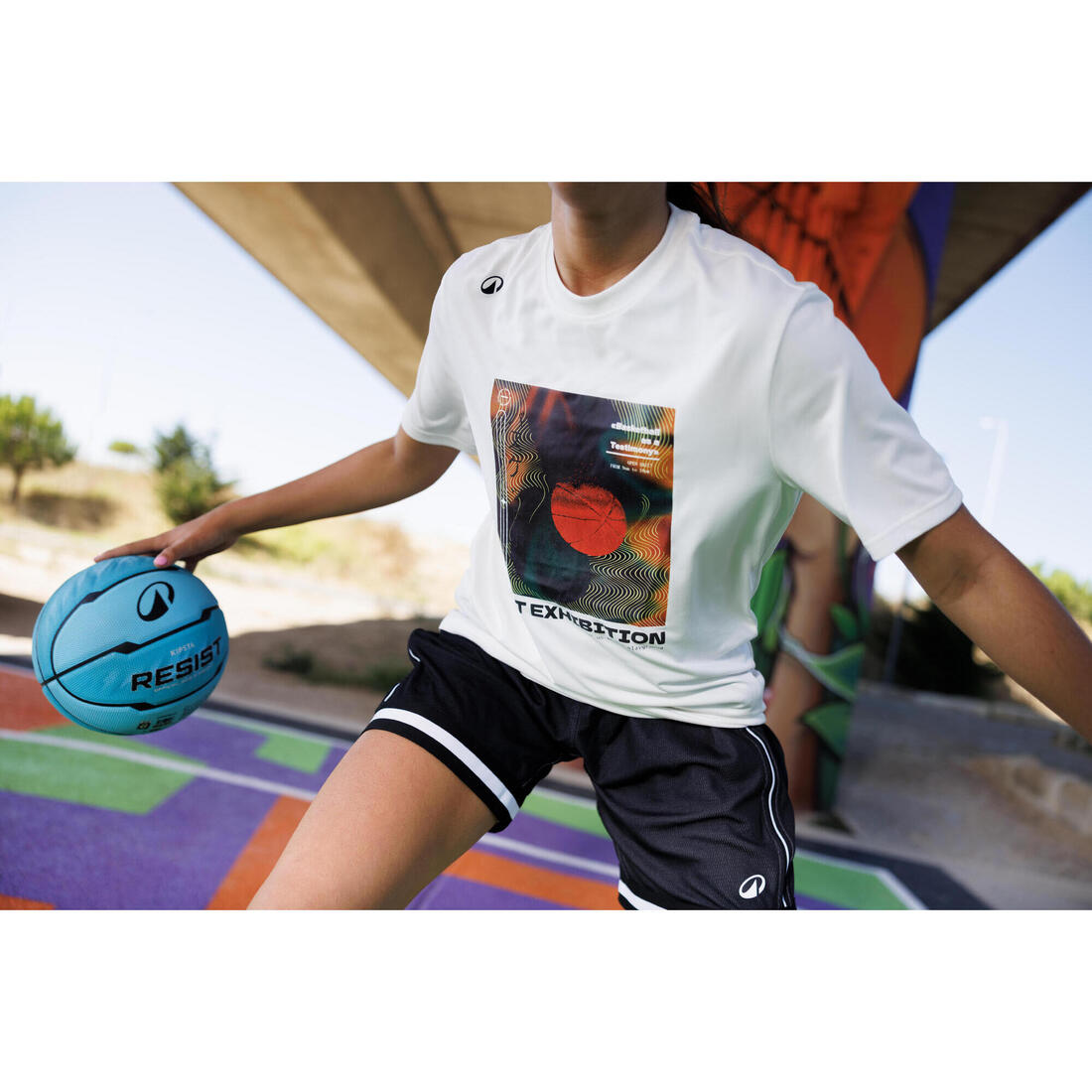 T-SHIRT / MAILLOT DE BASKETBALL HOMME TS500 BLANC 6 PHOTOS