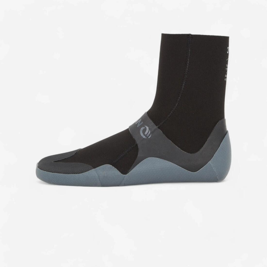 Chaussons Surf 500 Bottillons Néoprène 3 mm noir