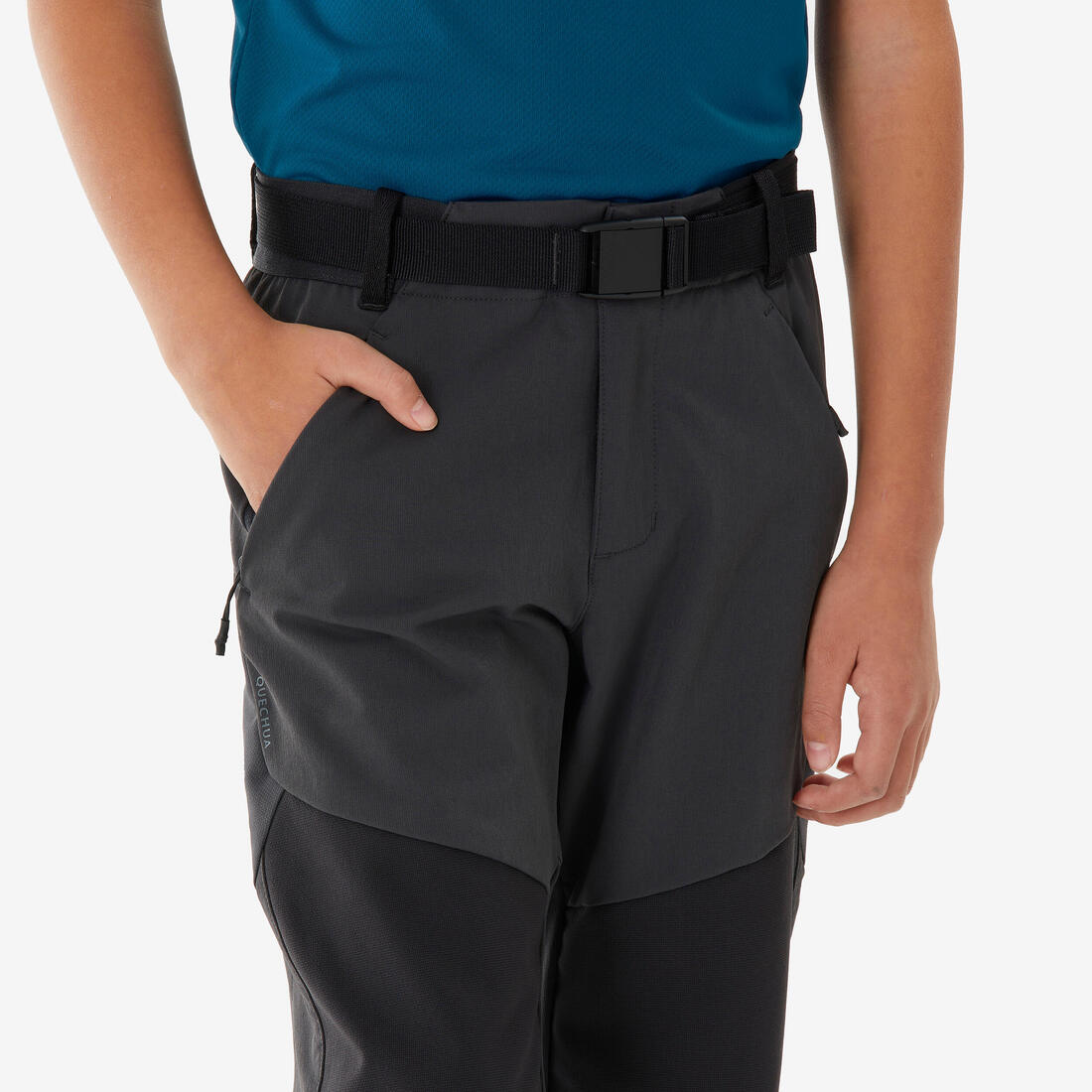 Pantalon de randonnée softshell - mh550 noir - enfant 7-15 ans