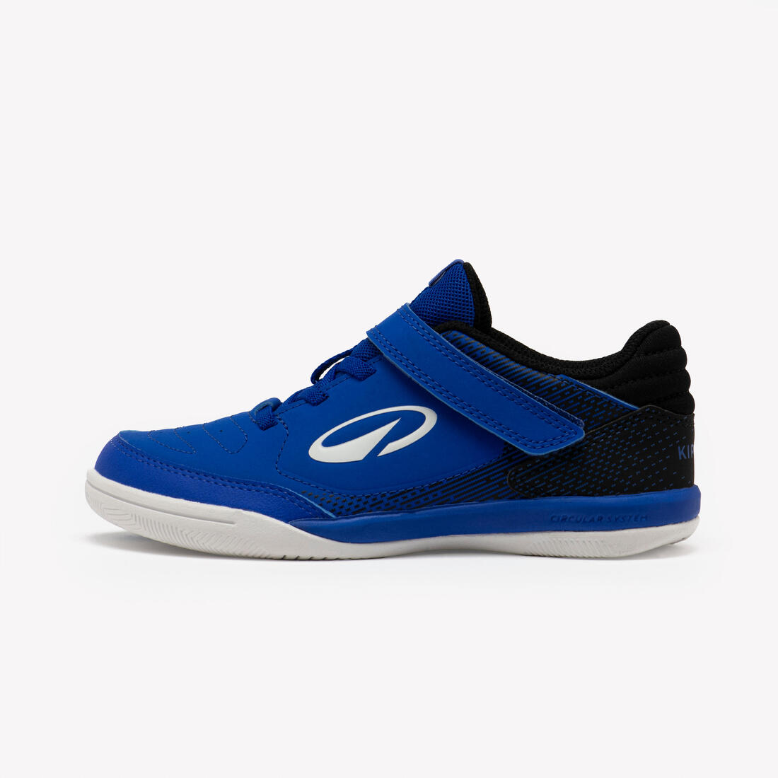 Chaussures de futsal sans lacet enfant, Eskudo Club Sala Easy orange et