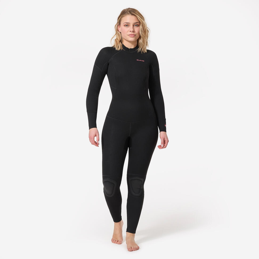 Combinaison SURF 100 Néoprène 4/3 mm femme noir back zip – noir