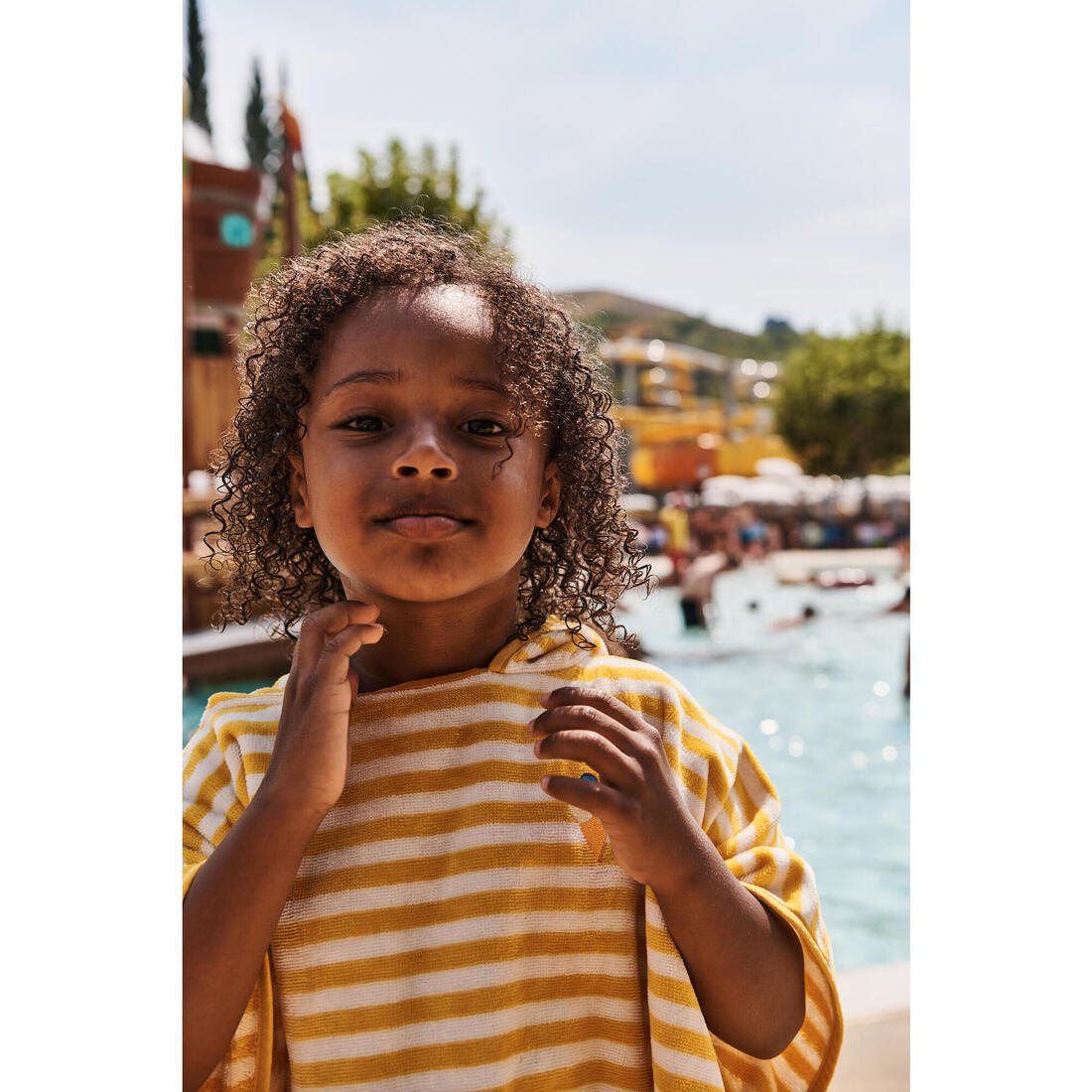 Poncho de bain bébé, rayures