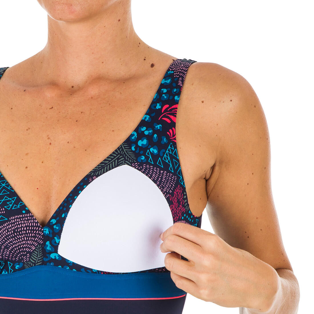 Maillot de Bain Gainant Natation Femme 1 Pièce Kaipearl Triki Bloom Navy