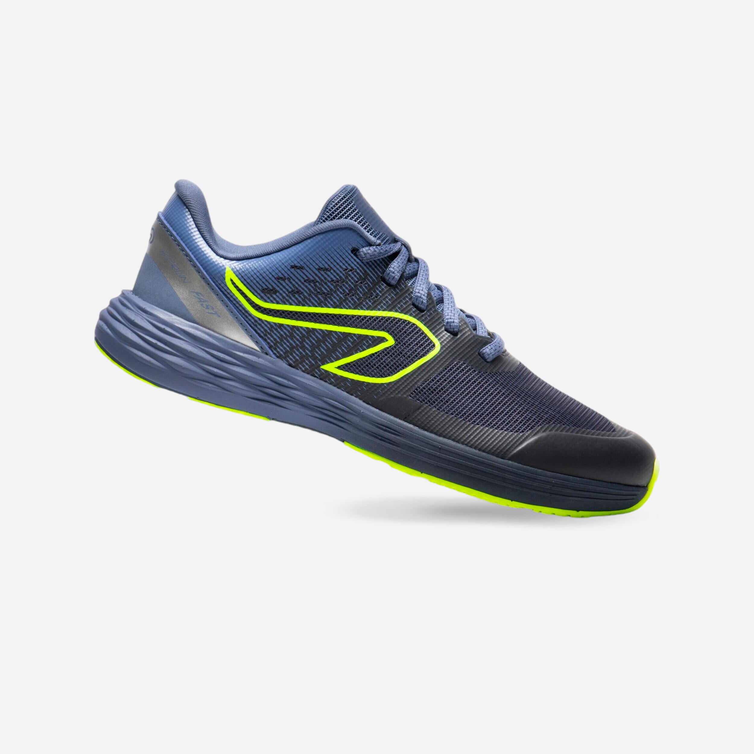 Chaussures de running Enfant -  Kiprun fast noires jaunes