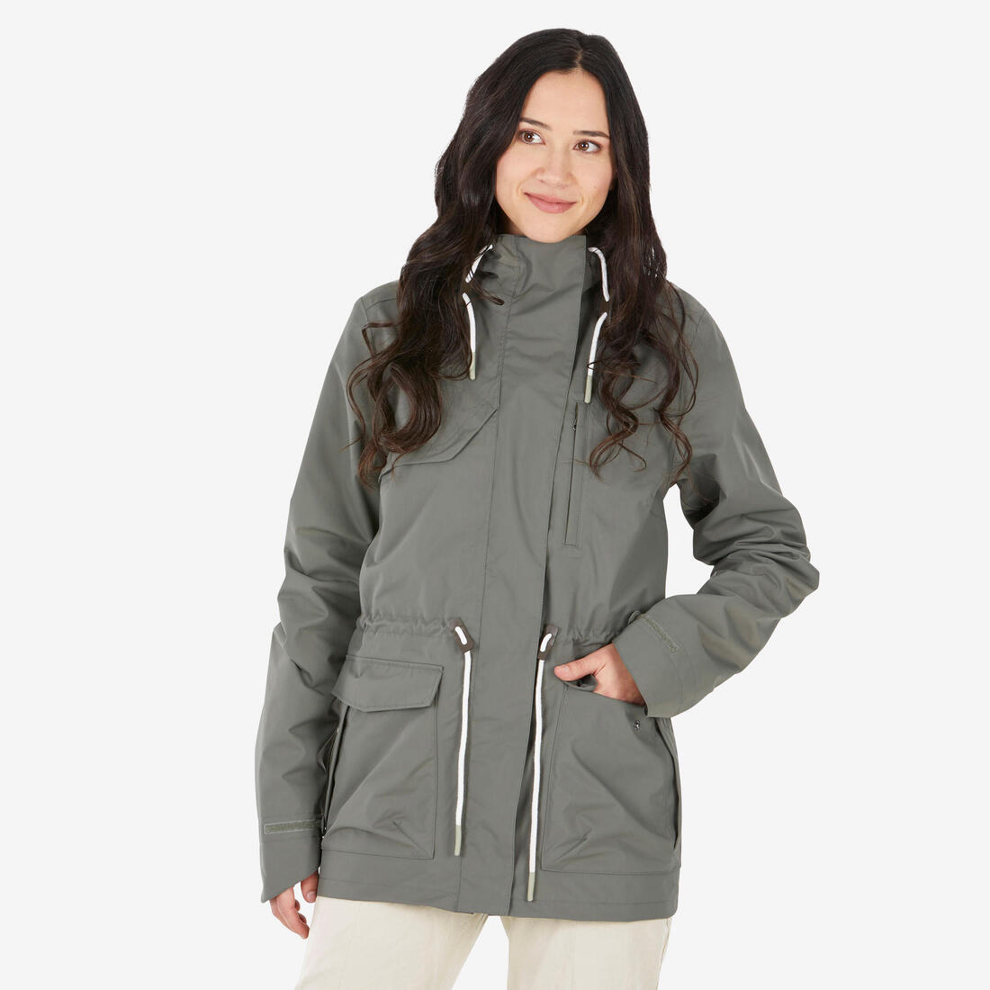 Parka de randonnée imperméable femme, NH500 vert