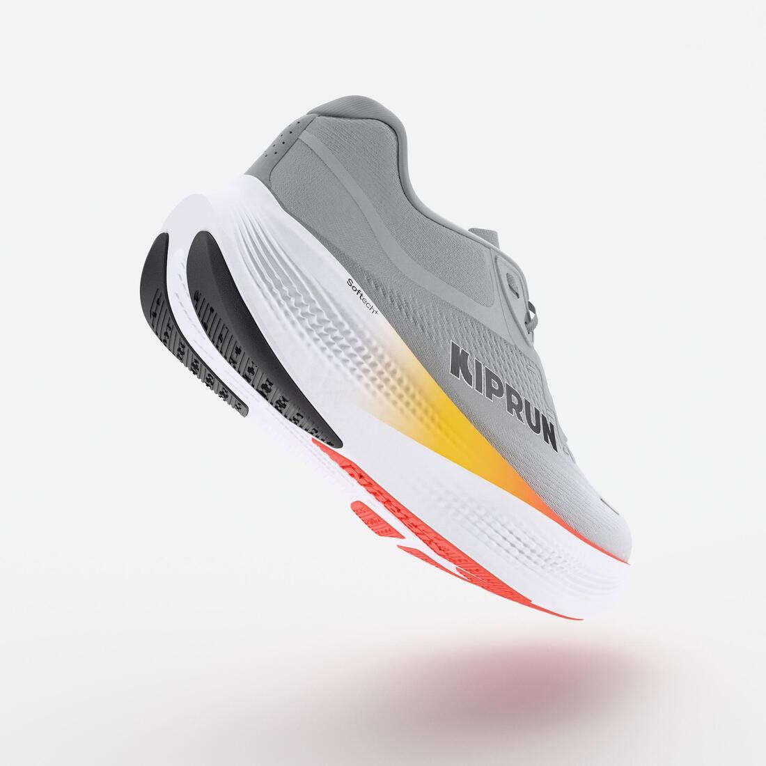 Chaussures de running route homme, Kiprun Kipride Max gris et