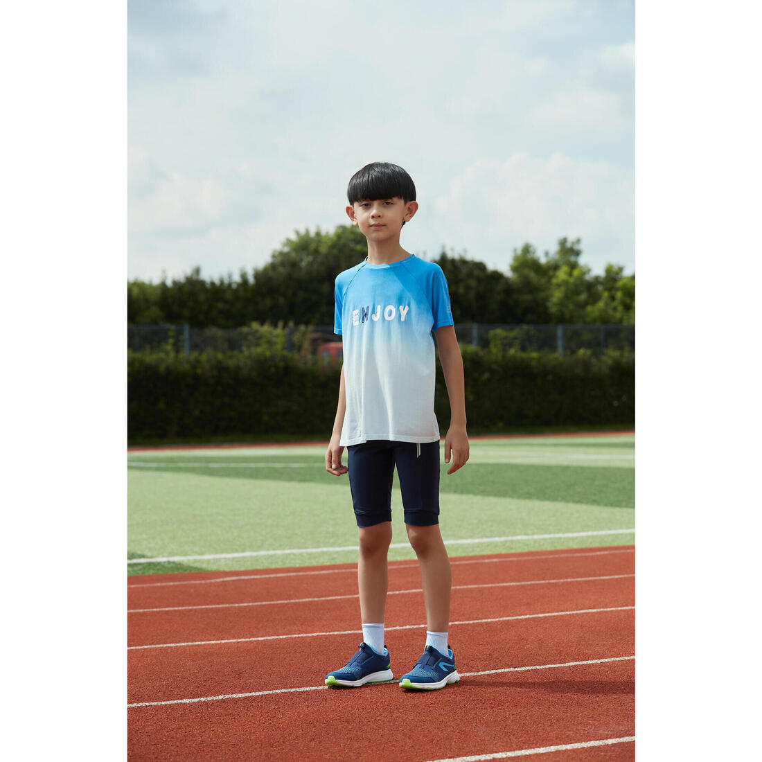 CUISSARD RUNNING ENFANT - KIPRUN DRY+ MARINE