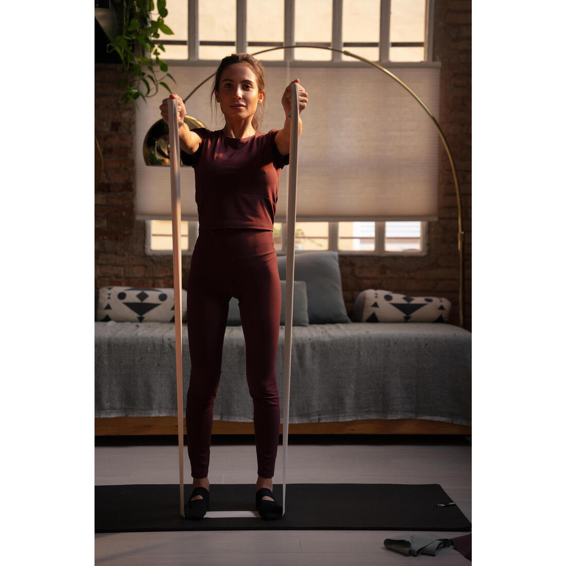 Lot de 3 bandes élastiques de Pilates 2, 3, 4 kg, beige vert et bordeaux