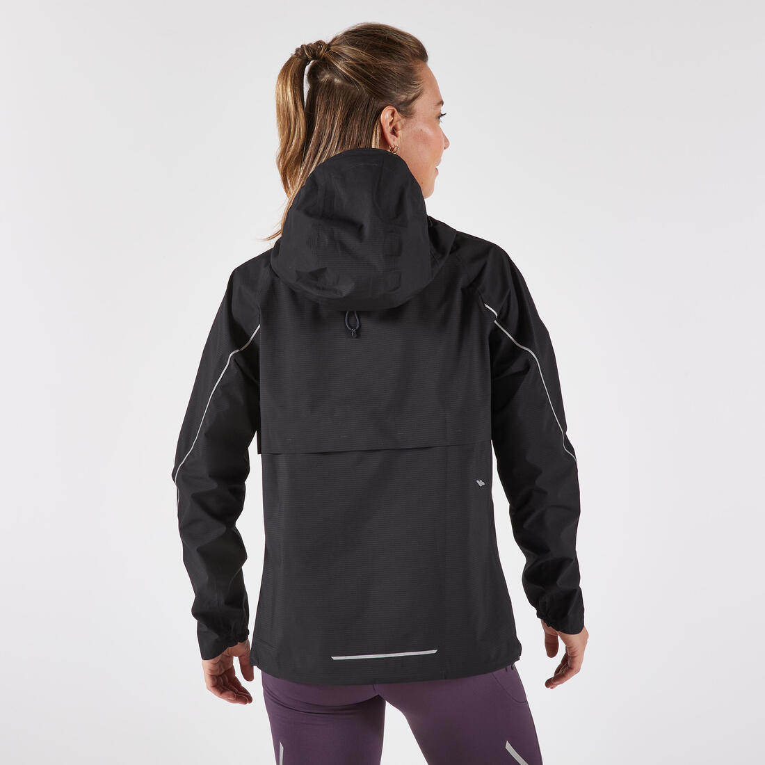 Veste running trail imperméable et respirante Femme, KIPRUN Run 500 aubergine