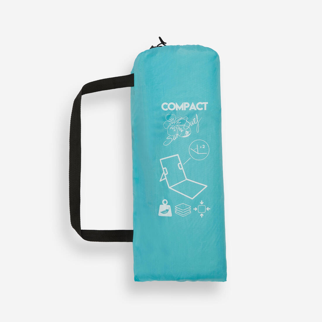 Dossier de plage pliable compact ultra léger - bleu turquoise